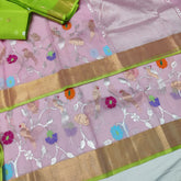 LILAC / PARROT GREEN ZARI KOTA SAREE